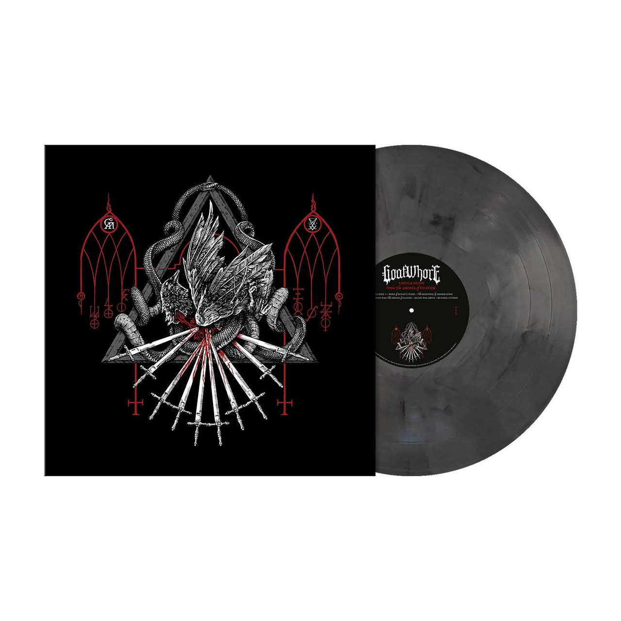 Goatwhore 'Angels Hung From The Arches of Heaven' LP Silver Black Marbled Vinyl