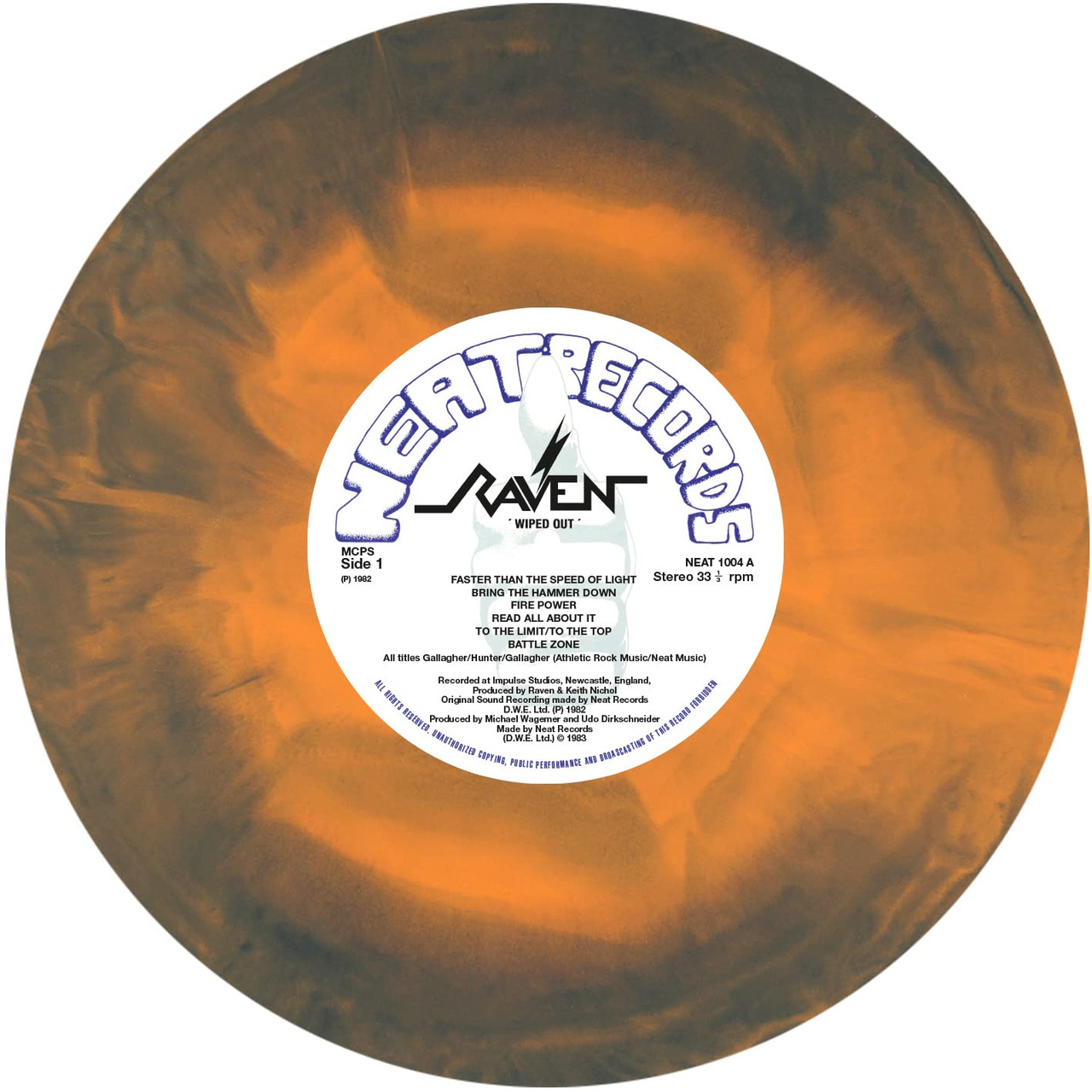 Raven 'Wiped Out' LP Orange Blue Smoke Vinyl