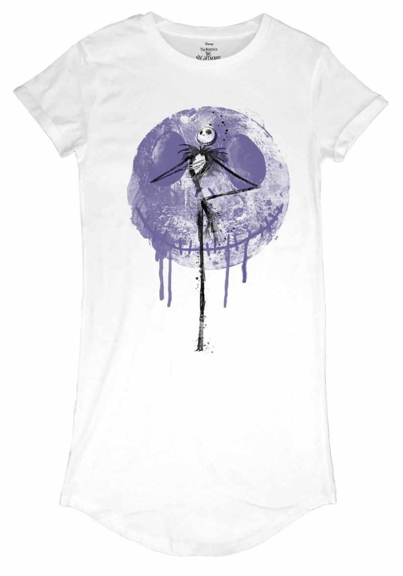 nightmare before christmas tshirt dress The 'Moon Drip' (White) Womens T-Shirt DESERT ROSE BROWN COLOR