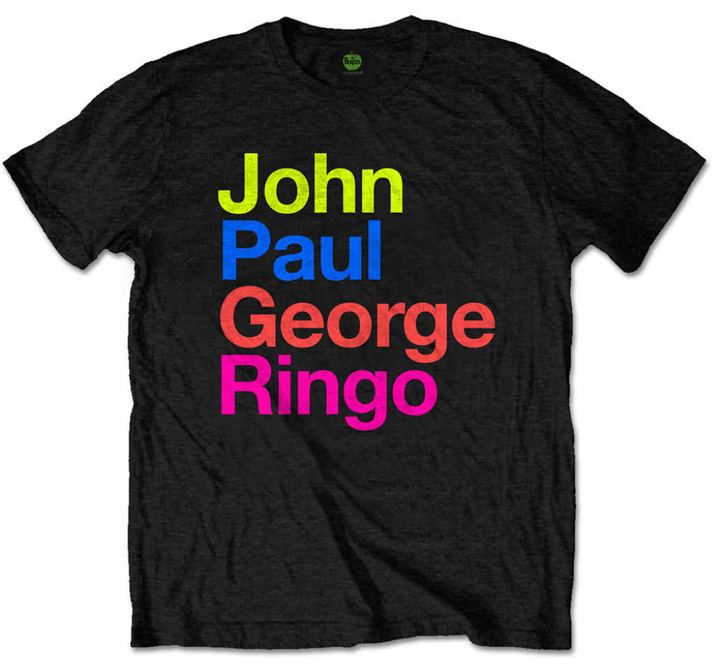 The Beatles 'JPGR Pepper Suit Colours' (Black) T-Shirt