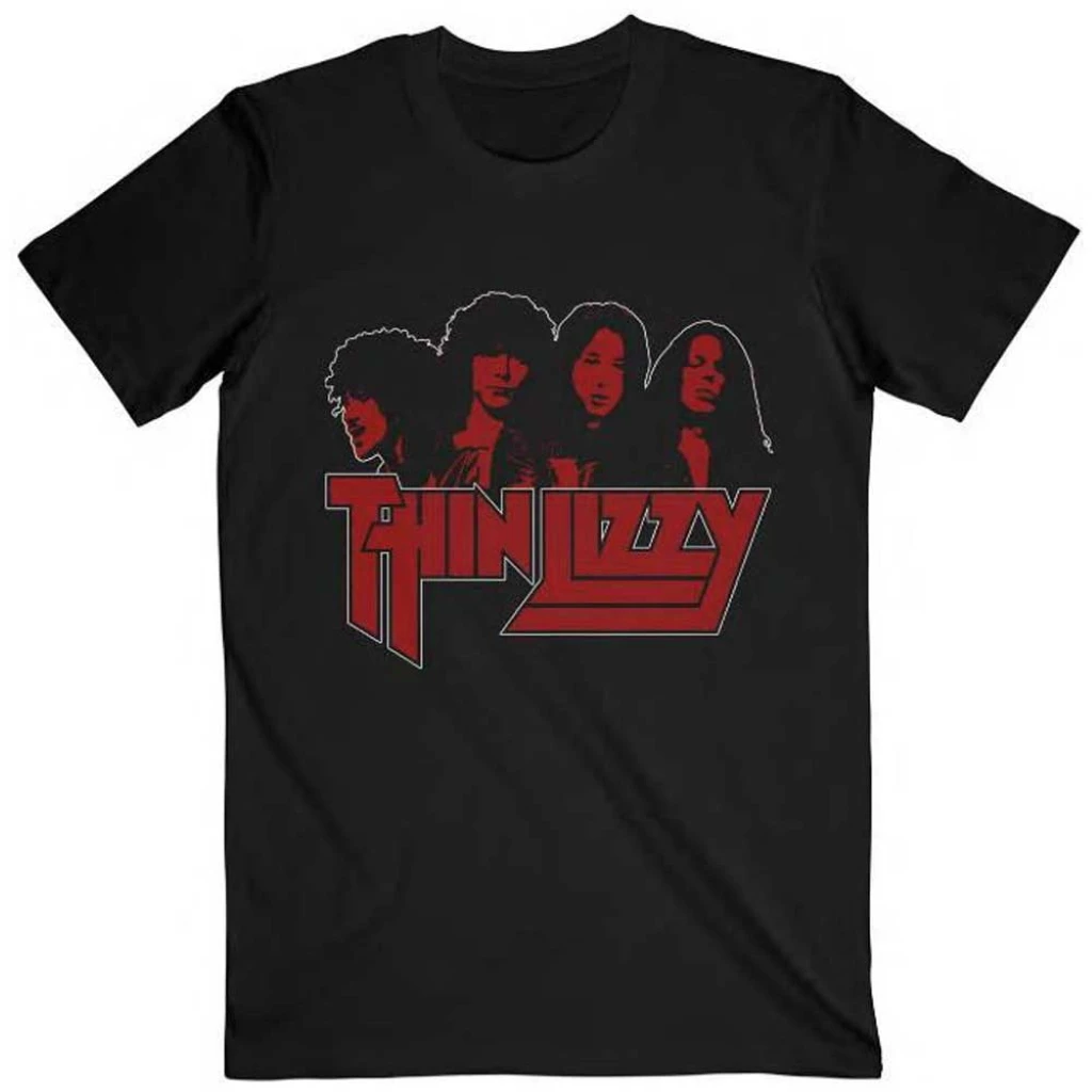Thin Lizzy 'Band Photo Logo' (Black) T-Shirt