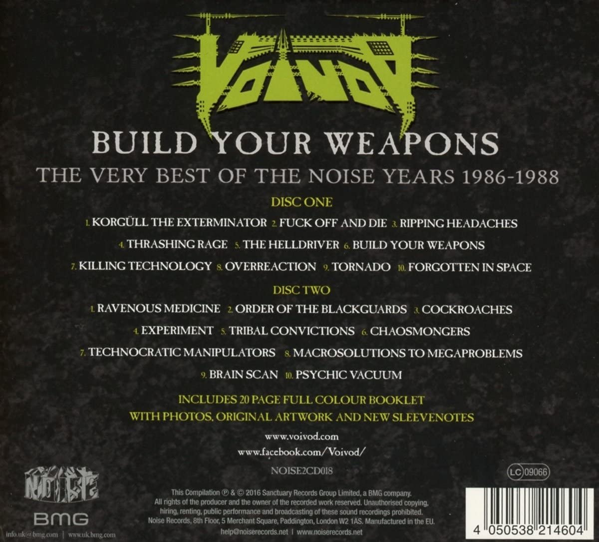 Voivod 'Build Your Weapons - The Very Best of The Noise Years 1986-1988' 2CD