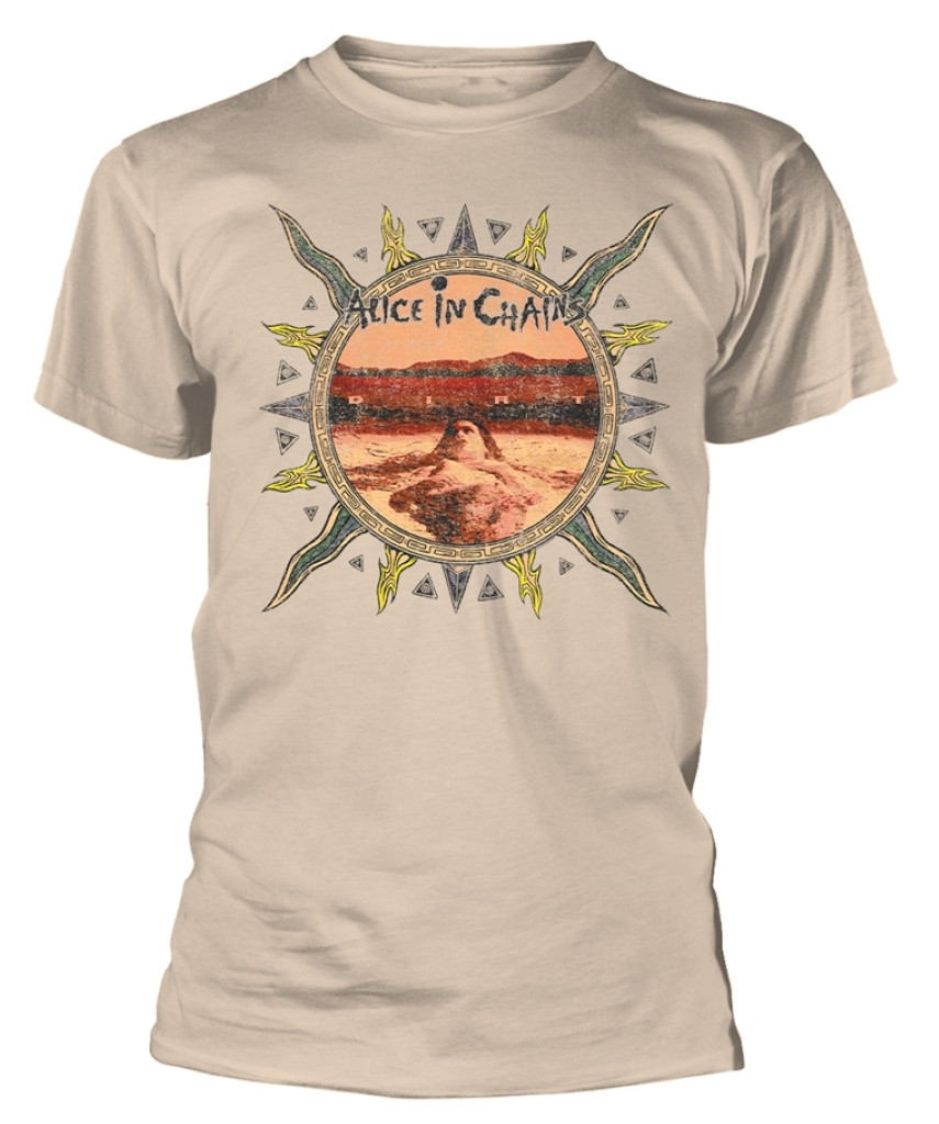 Alice In Chains 'Vintage Dirt Sun Distressed' (Natural) T-Shirt