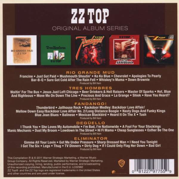 ZZ Top 'Original Album Series' 5CD Set