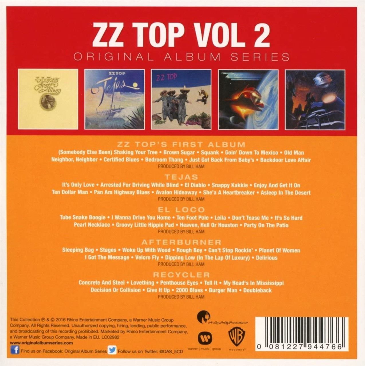 ZZ Top 'Original Album Series Vol.2' 5CD Set