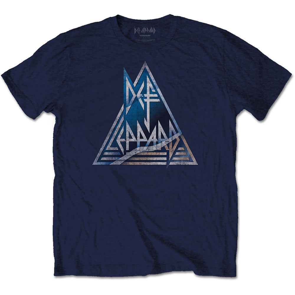 Def Leppard 'Triangle Logo' (Navy) T-Shirt