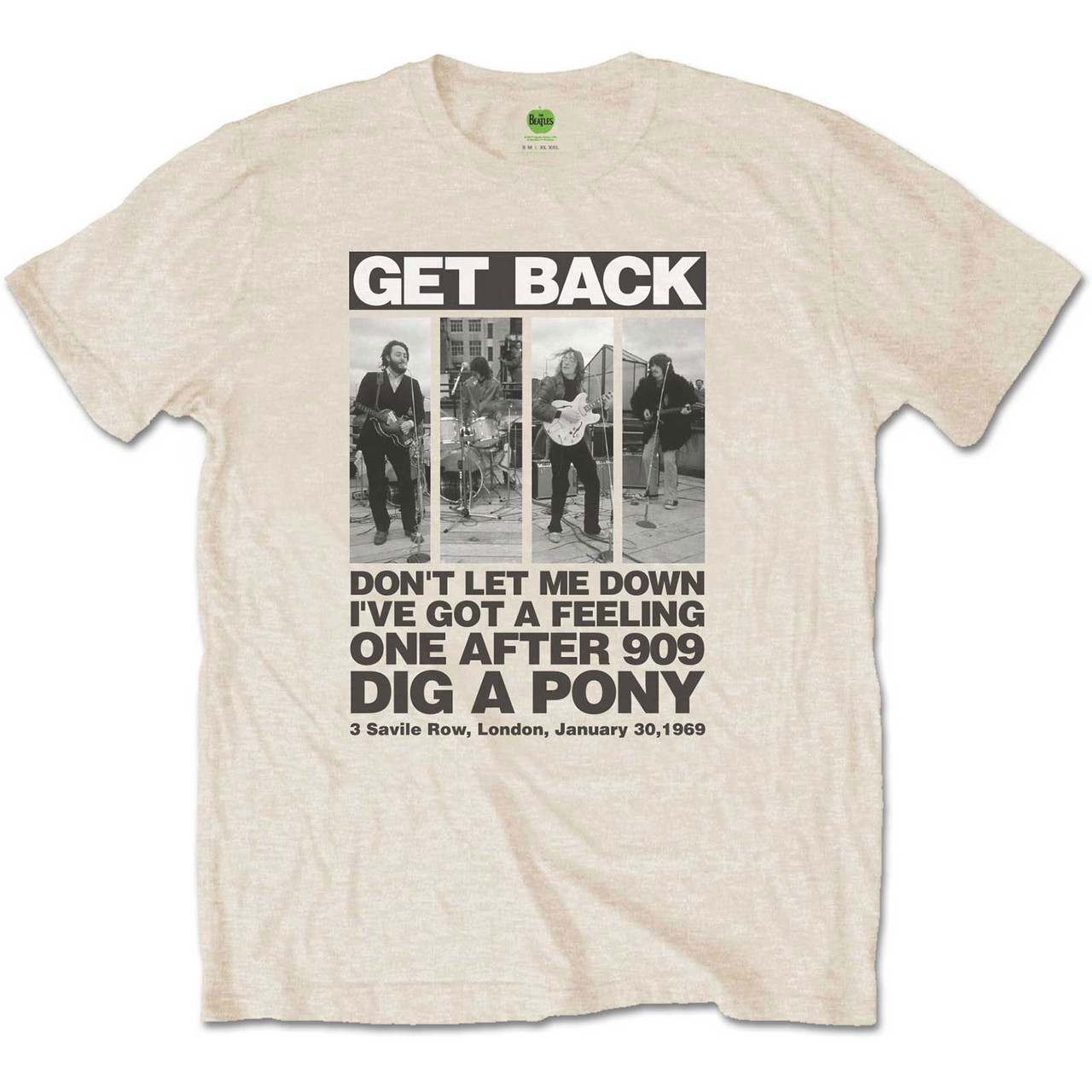 The Beatles 'Rooftop Panels' (Natural) T-Shirt