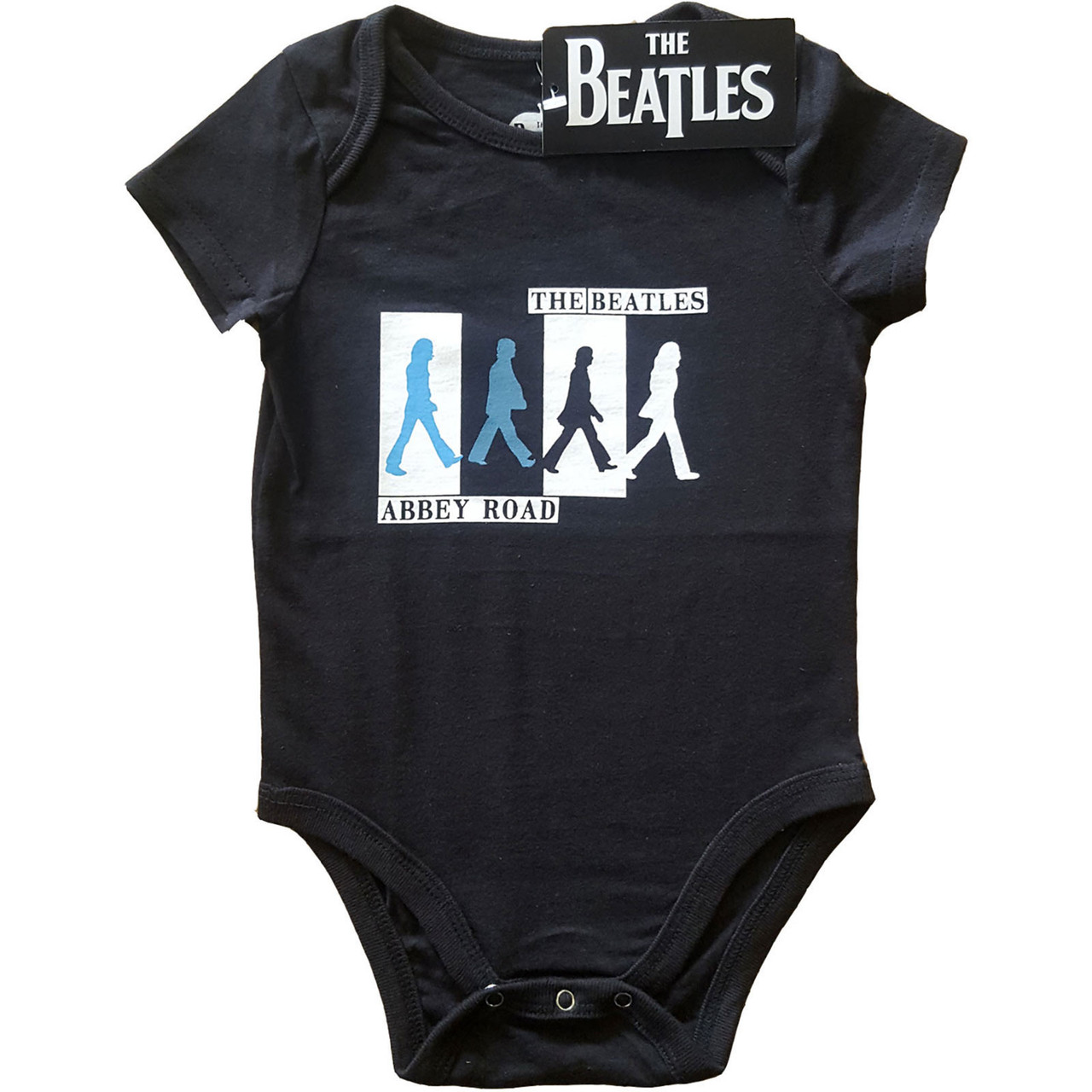 The Beatles 'Abbey Road Colours Crossing' (Black) Baby Grow