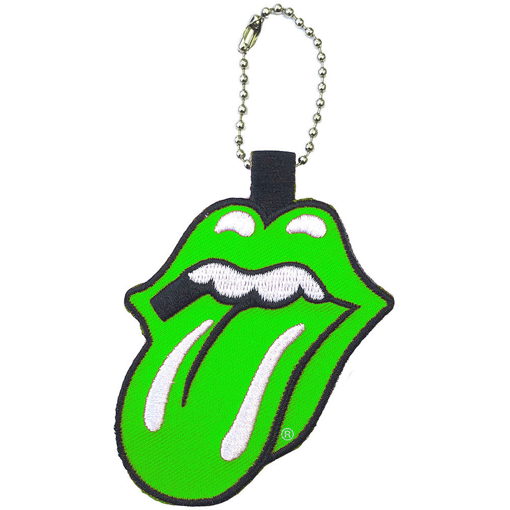 The Rolling Stones 'Green Classic Tongue' Patch Keyring