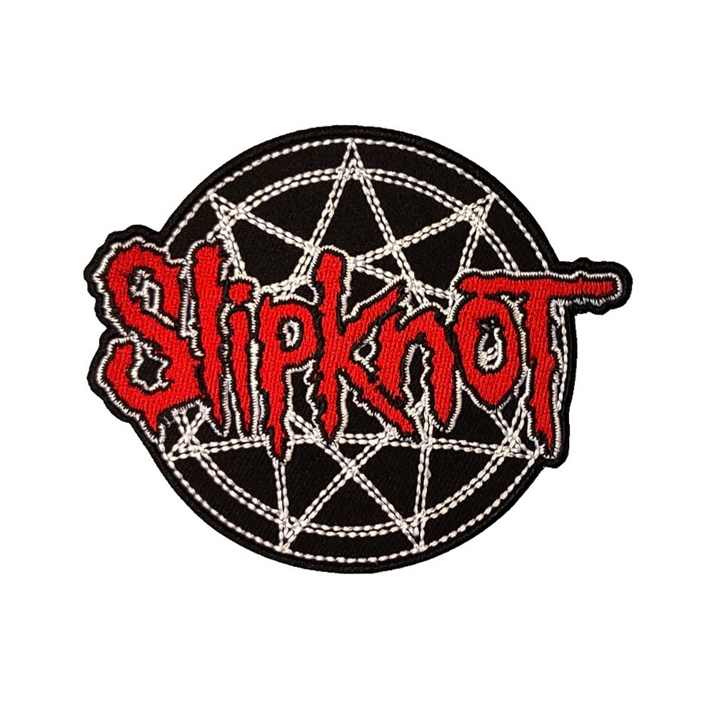 Slipknot 'Red Logo Over Nonogram' (Iron On) Patch
