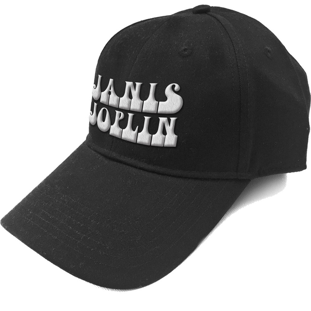 Janis Joplin 'White Logo' (Black) Baseball Cap