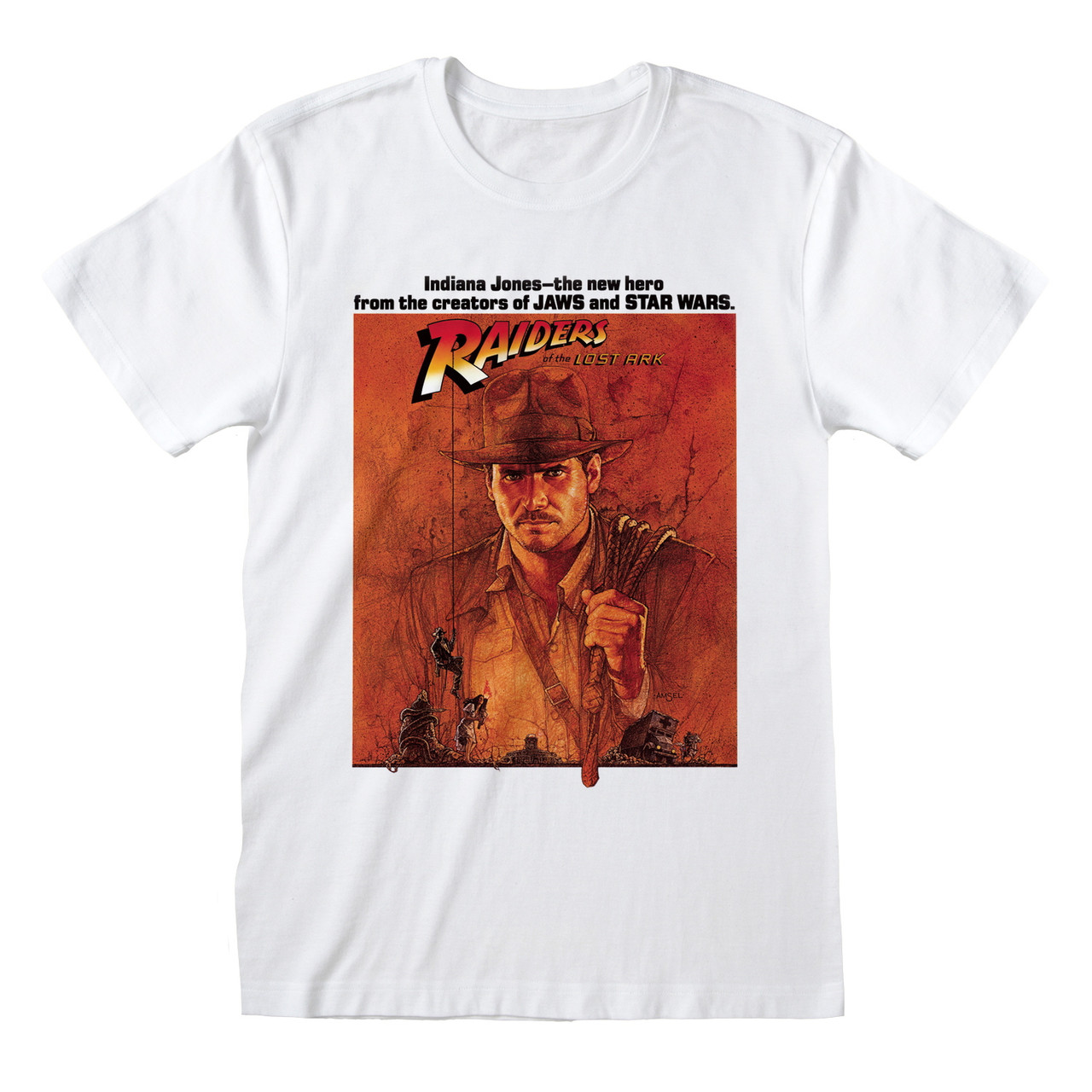 Indiana Jones 'Raiders Of The Lost Ark Poster' (White) T-Shirt ...