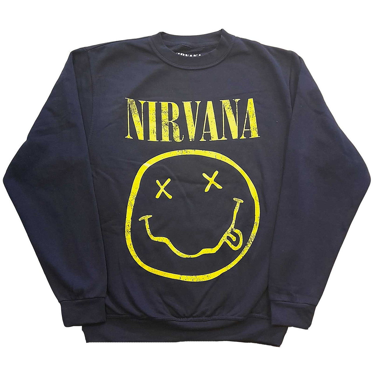 Nirvana 'Yellow Happy Face' (Navy) Sweatshirt