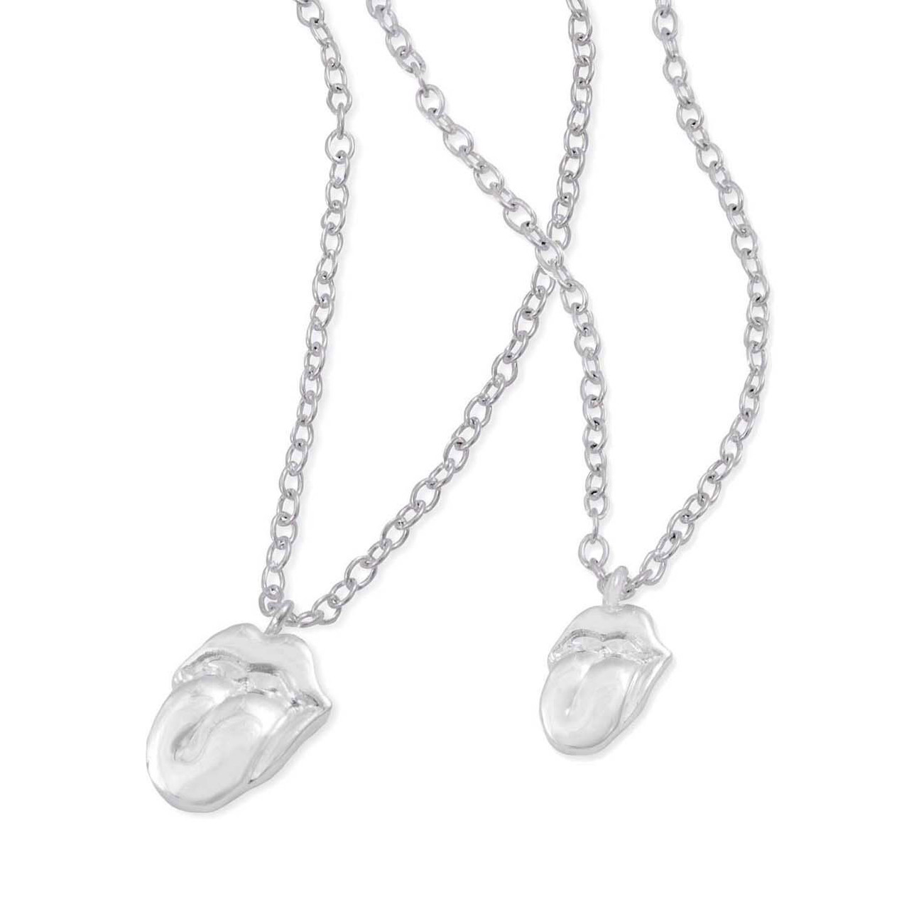 The Rolling Stones 'Silver Tongue' Necklace & Bracelet Set