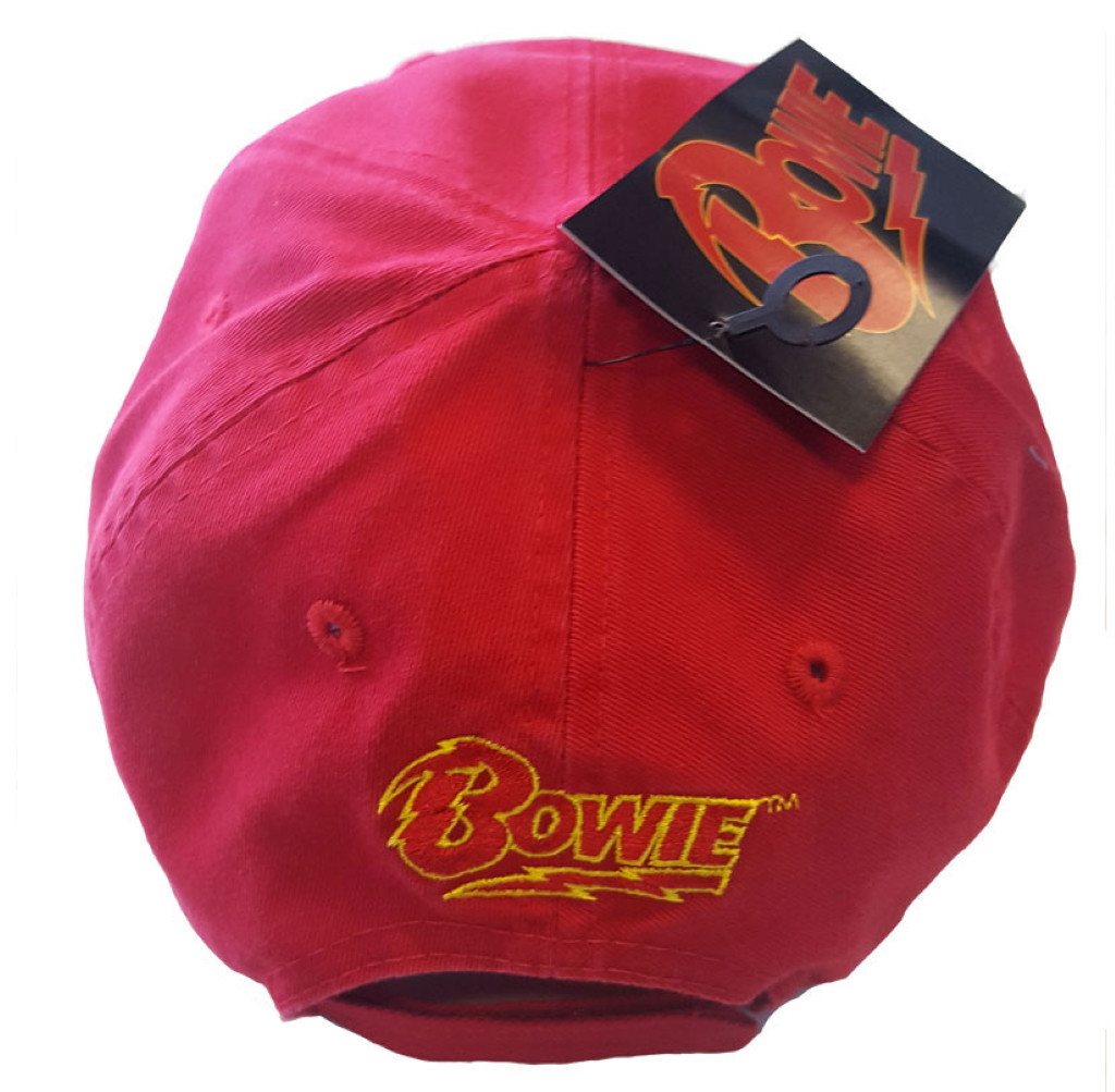 David Bowie 'Flash Logo' (Red) Baseball Cap
