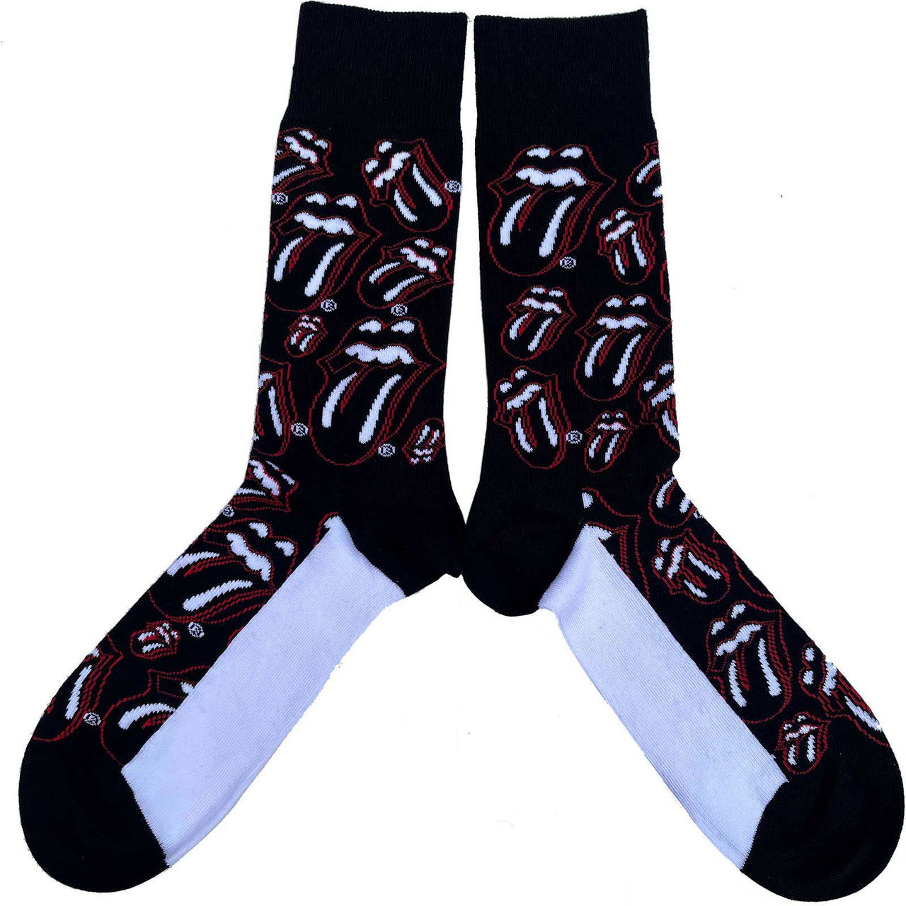 The Rolling Stones 'Outline Tongues' (Black) Socks (One Size = UK 7-11)