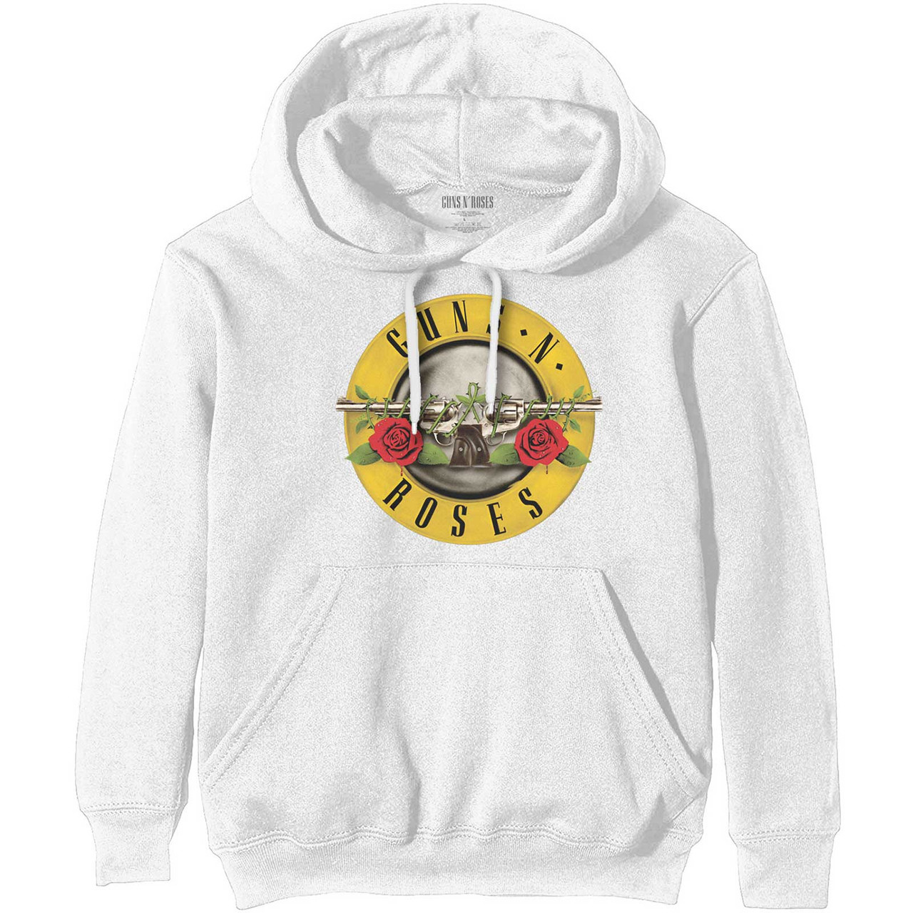 Guns N' Roses 'Classic Logo' (White) Pull Over Hoodie
