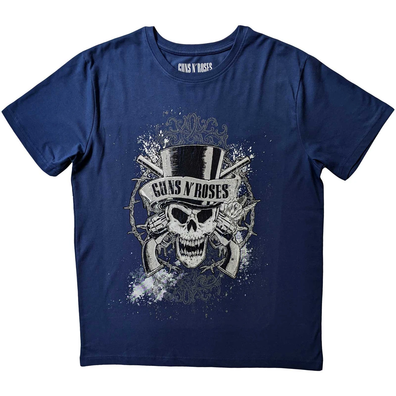 Guns N' Roses 'Faded Skull' (Blue) T-Shirt