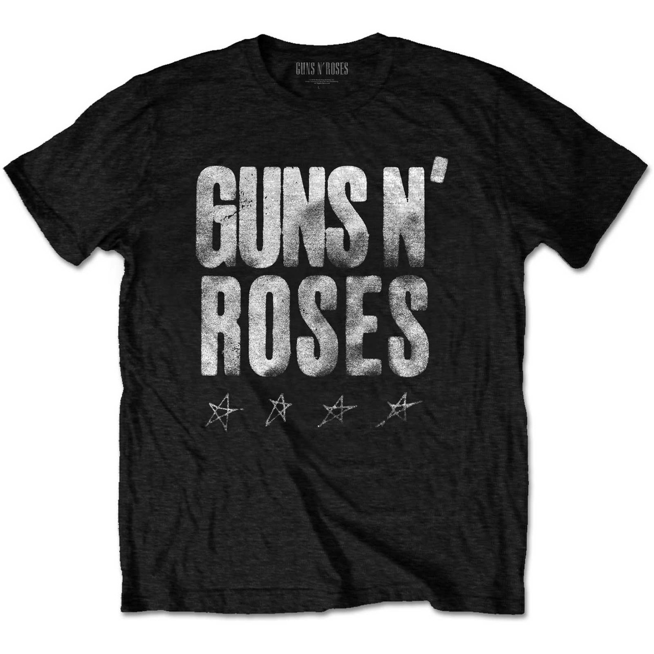 Guns N' Roses Paradise City Stars T-Shirt - Official Band Logo Tee, Unisex Black, Size XL