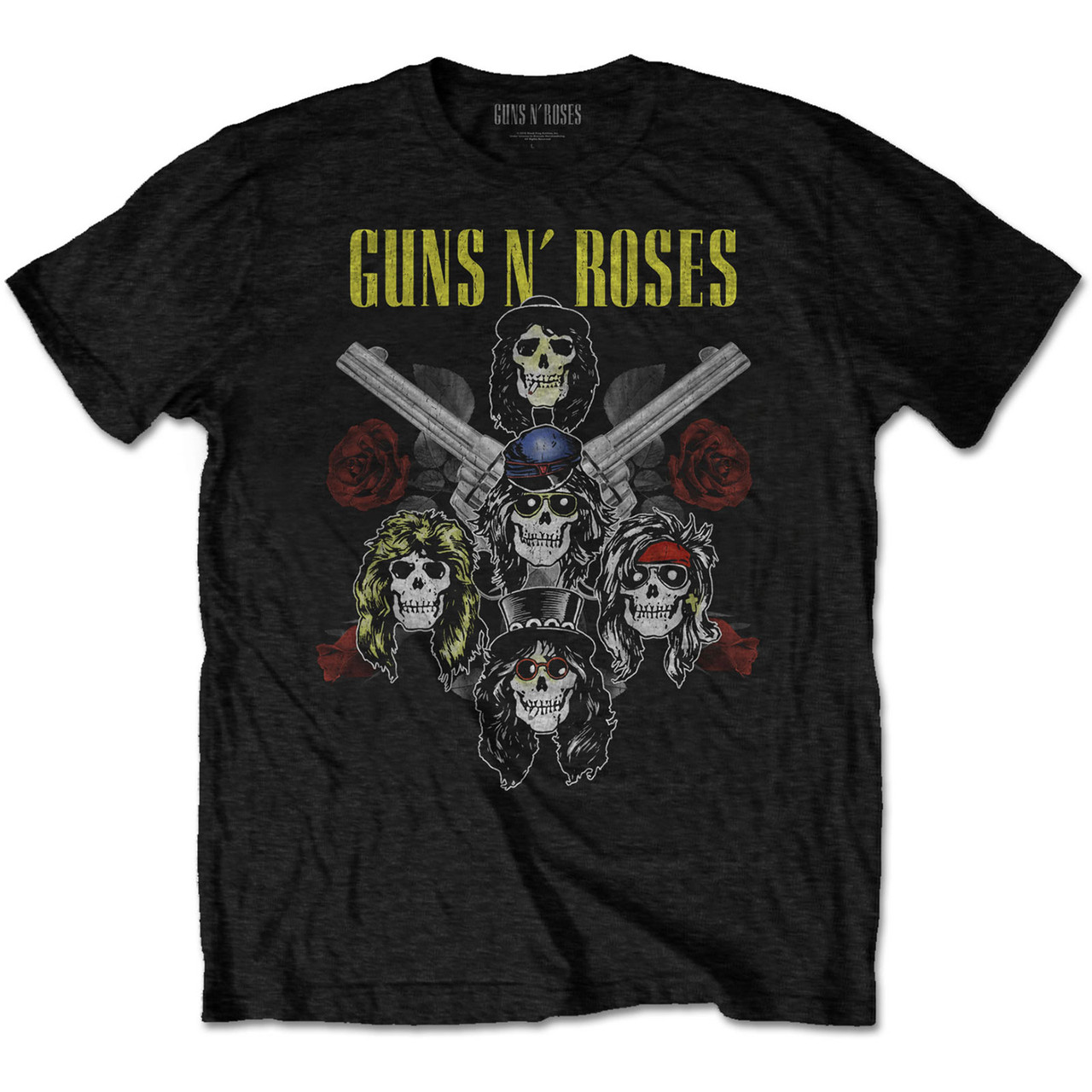 GUNS N' ROSES Tシャツ 黒 Guns N' Roses 'Pistols & Roses' (Black) T-Shirt | Eyesore Merch
