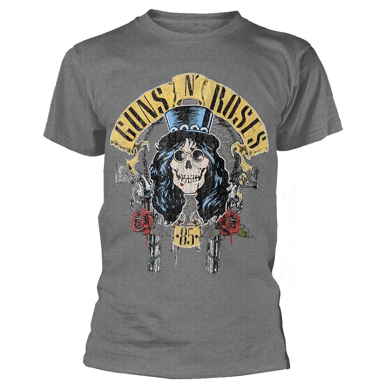 GUNS N' ROSES Tシャツ 黒 Guns N' Roses Unisex Adult Slash ´85 T-Shirt (XXS) (Gray