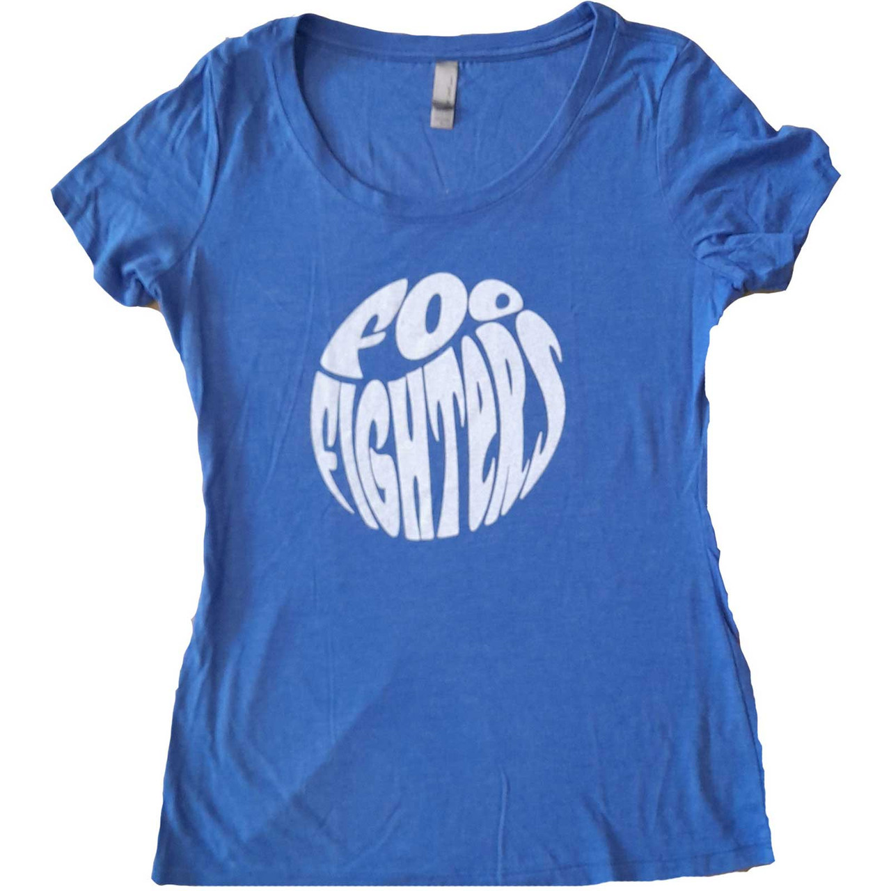 Foo Fighters '70s Logo' (Blue) Womens Fitted TShirt Eyesore Merch