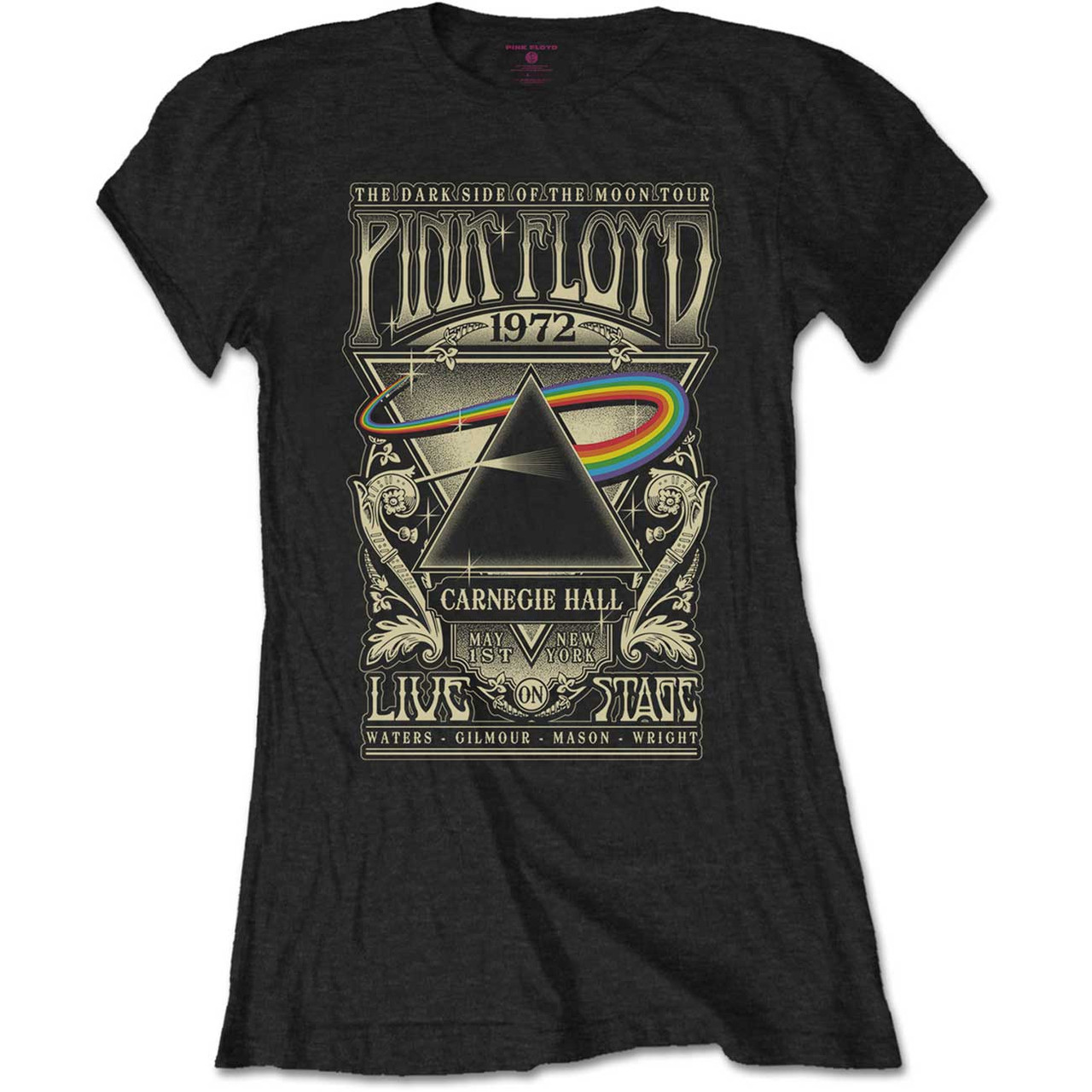 T-Shirt Donna Pink Floyd Carnegie Hall – Maglia Ufficiale In Misto Poliestere/Cotone (Burnout)