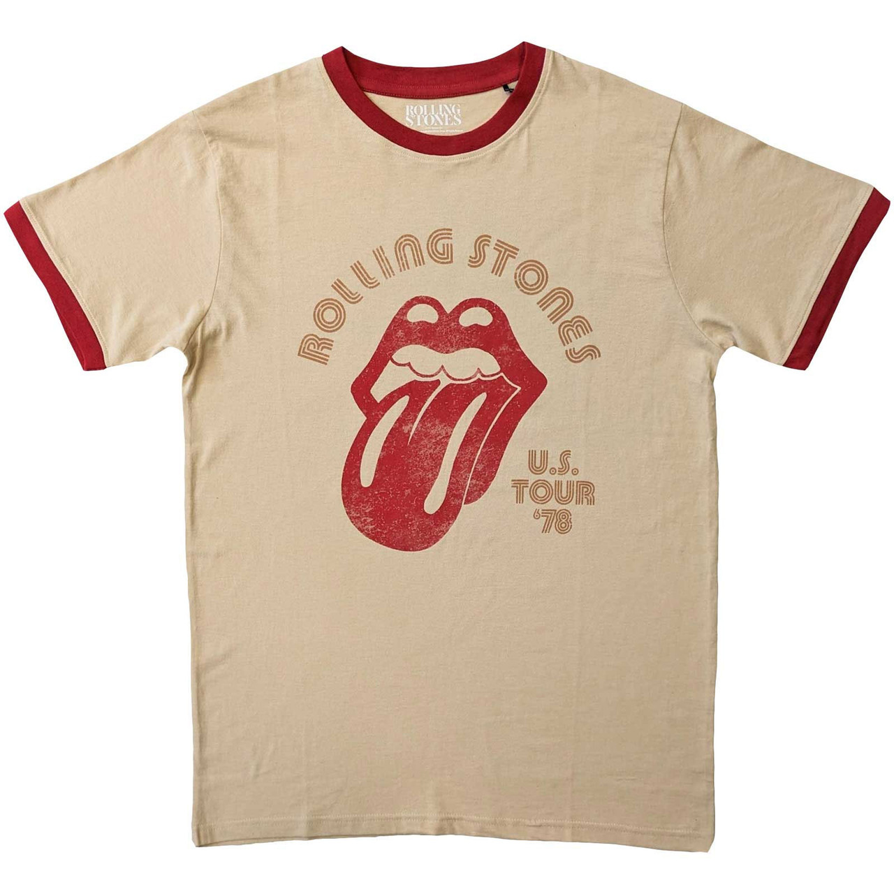 The Rolling Stones 'US Tour 78' (Natural) Ringer T-Shirt | Eyesore