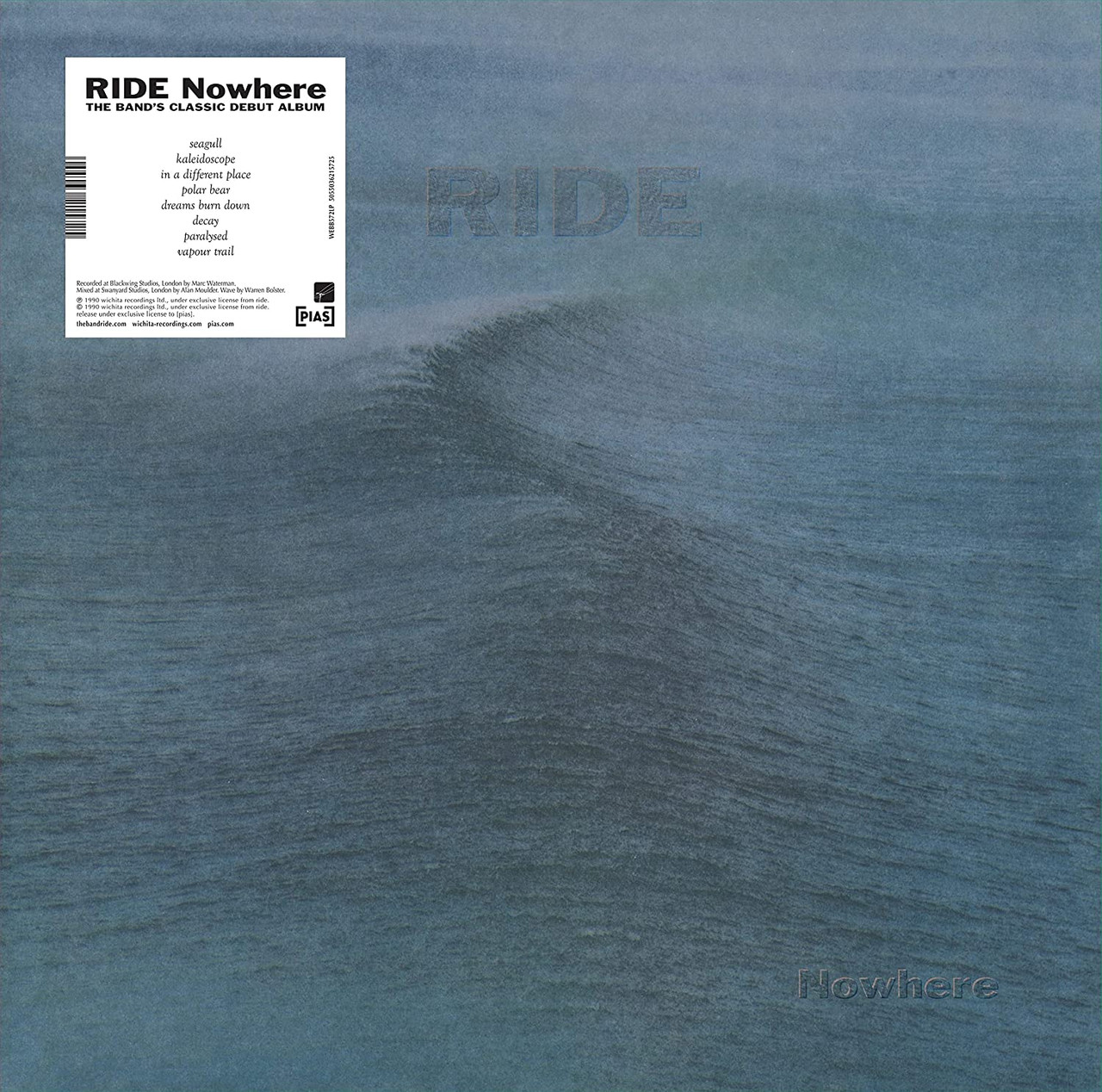 Ride 'Nowhere' LP Transparent Curacao Colour Vinyl