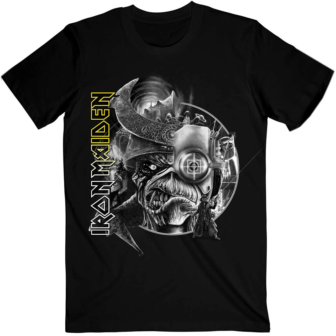 Iron Maiden 'The Future Past Tour 23 Greyscale' (Black) T-Shirt