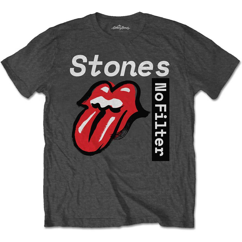 The Rolling Stones 'No Filter Text' (Grey) T-Shirt