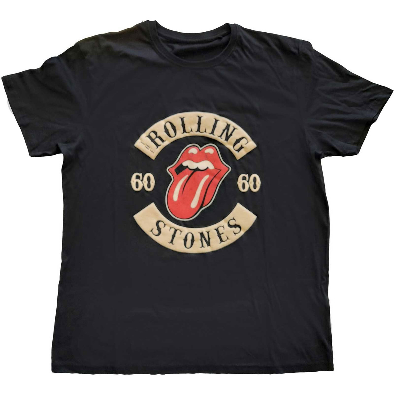 The Rolling Stones 'Sixty Biker Tongue' (Black) T-Shirt | Eyesore