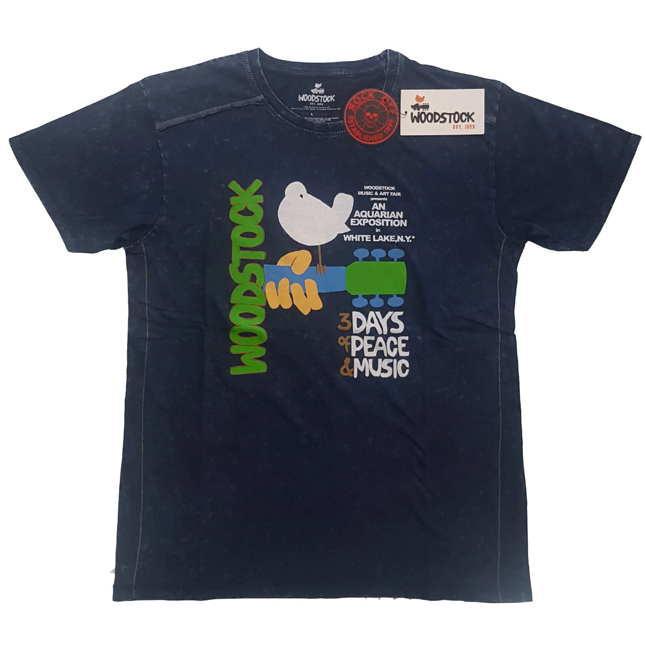 Woodstock 'Poster' (Blue) Snow Wash T-Shirt