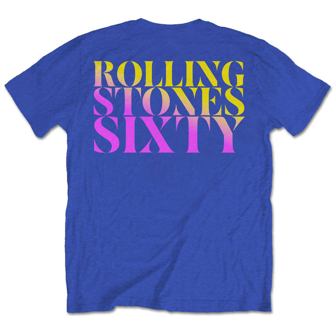 The Rolling Stones 'Sixty Gradient Text' (Blue) T-Shirt Back