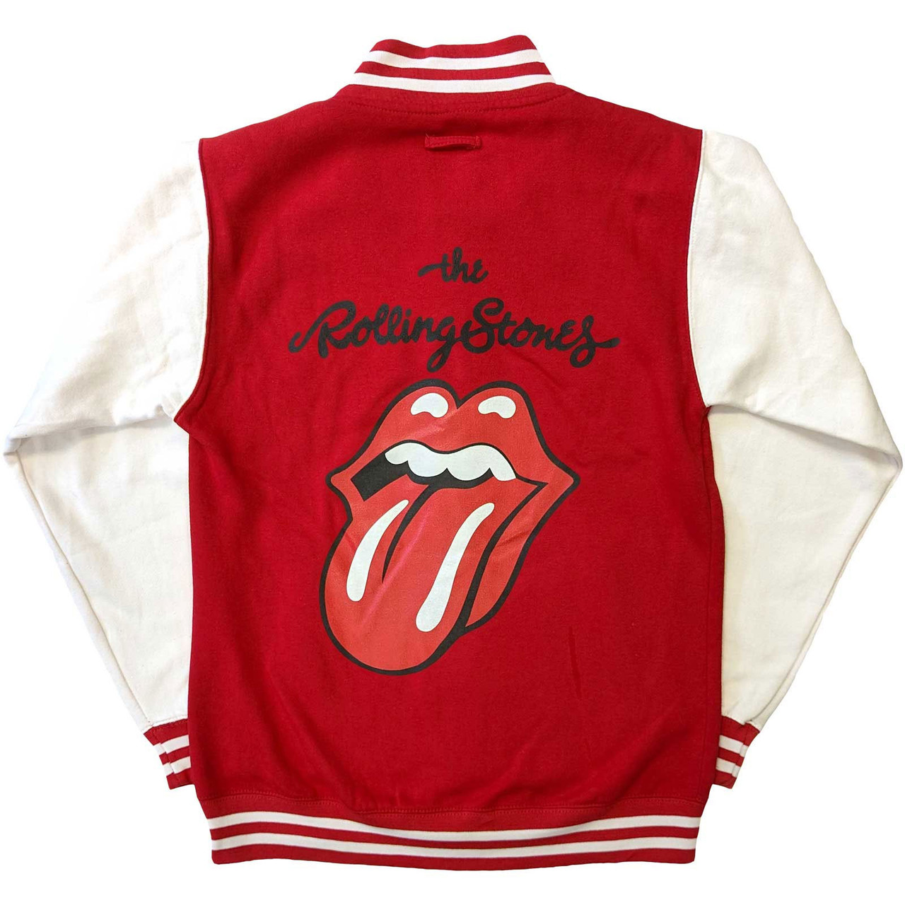 The Rolling Stones 'Classic Tongue' (Red & White) Varsity Jacket