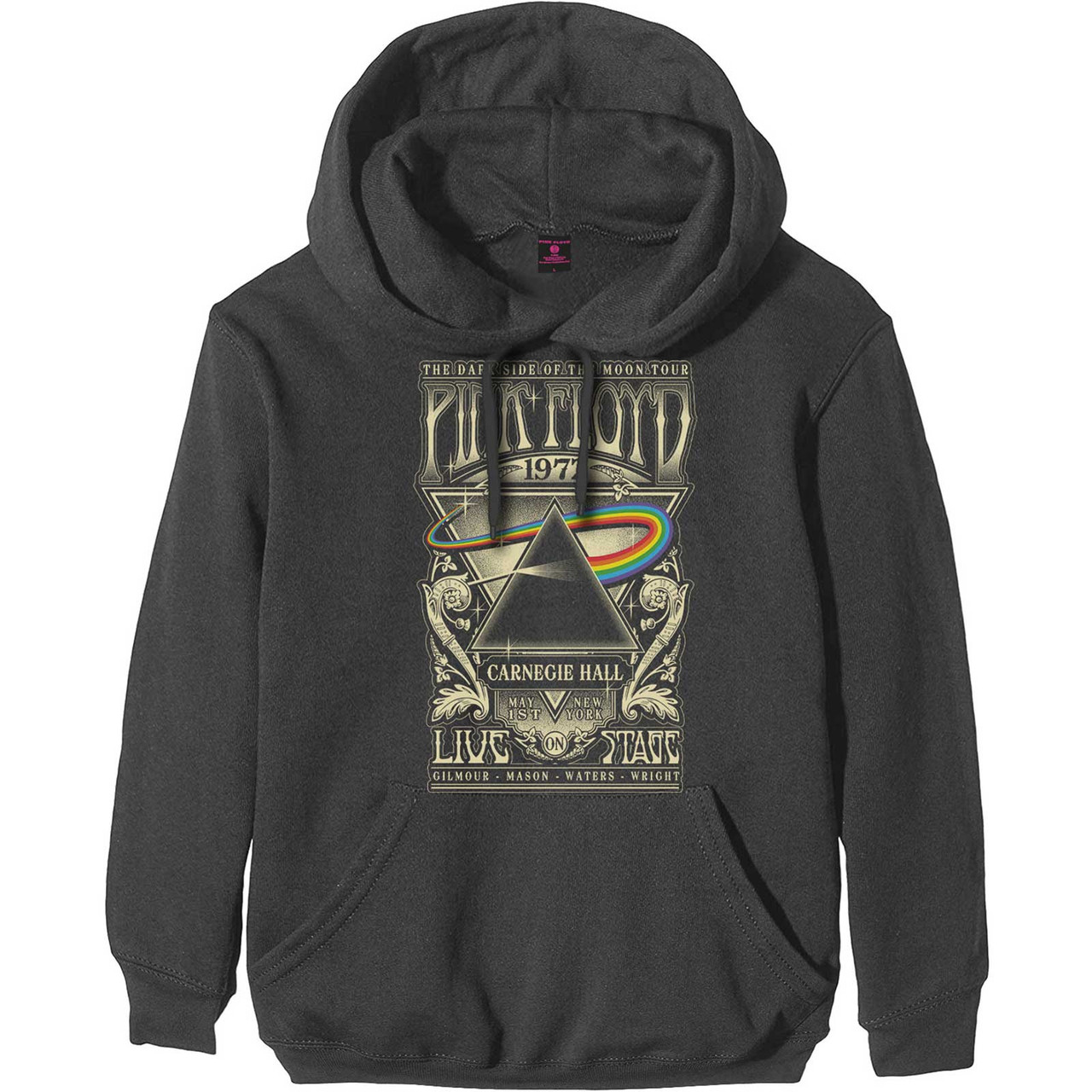 Pink Floyd 'Carnegie Hall Poster' (Grey) Pull Over Hoodie