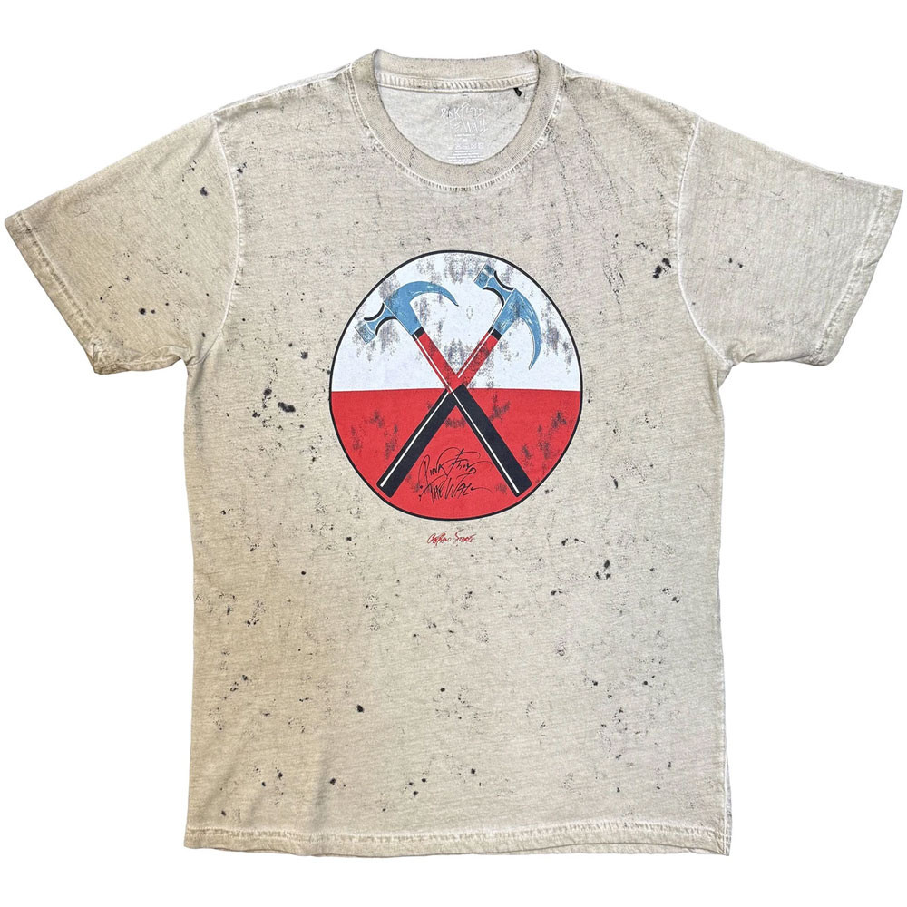 Pink Floyd 'The Wall Hammers' (Sand) Snow Wash T-Shirt