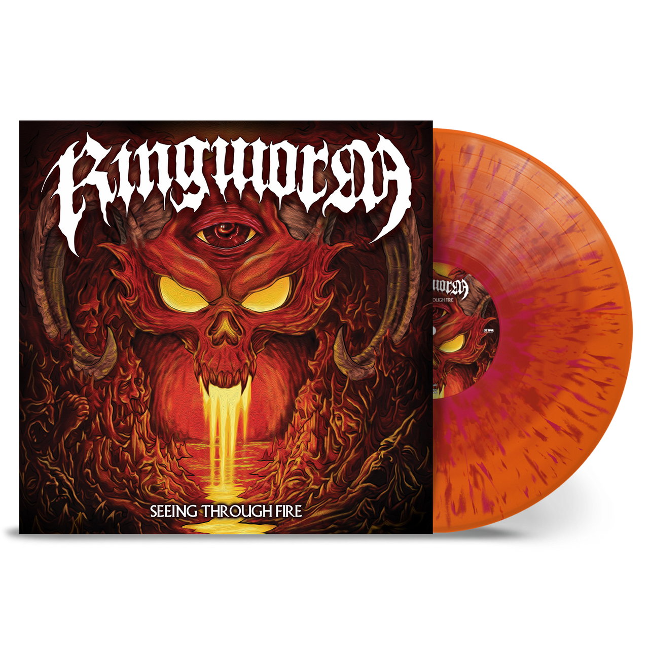 Ringworm 'Seeing Through Fire' LP Red In Orange with Red & Magenta Splatter Vinyl