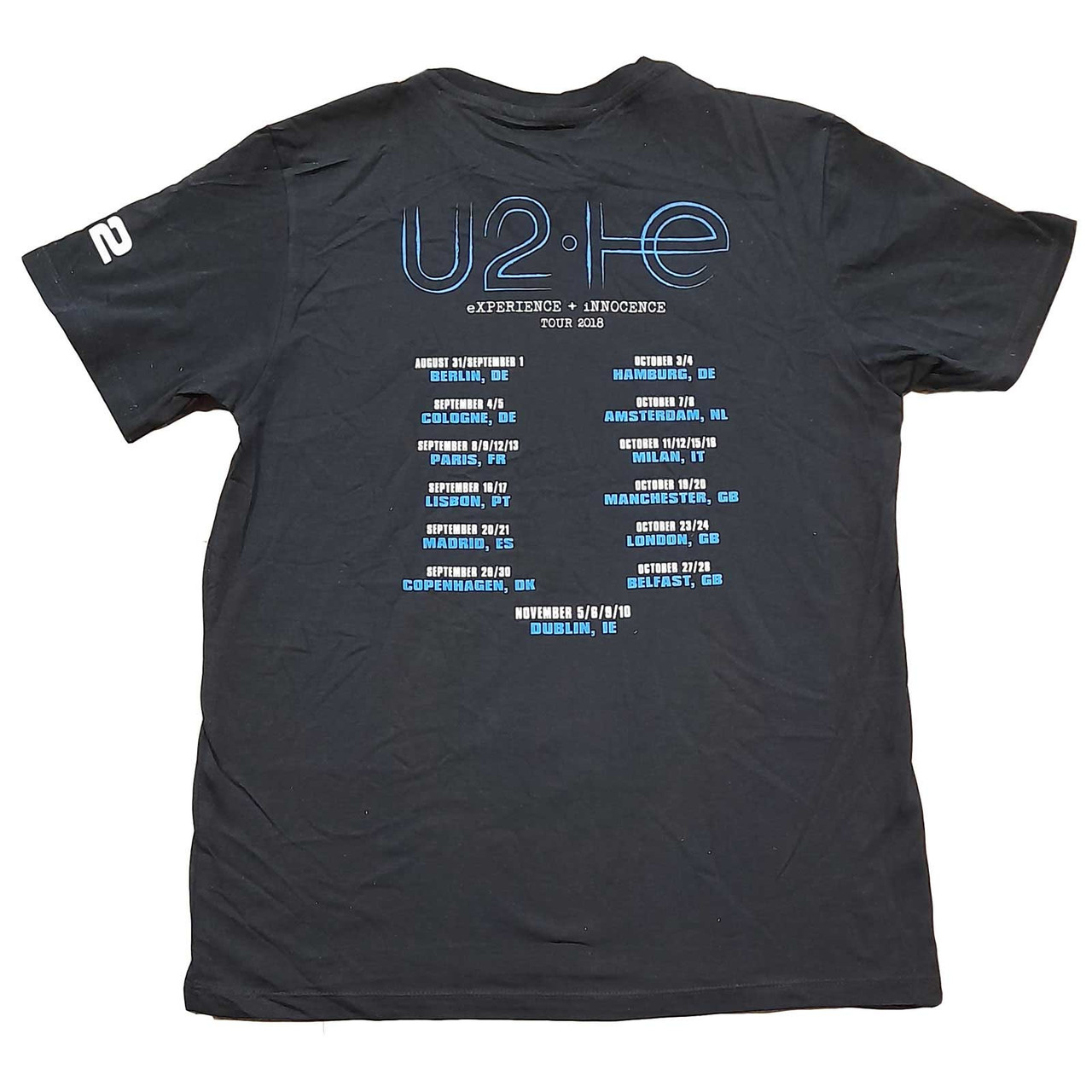 U2 'Repeat Logo' (Black) T-Shirt