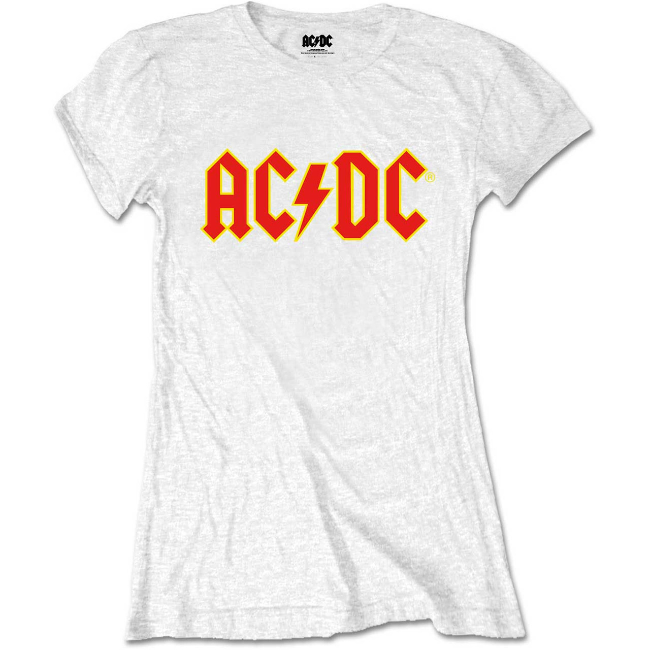 AC/DC 'Logo Retail' (White) Womens Fitted T-Shirt ¦ Eyesore Merch