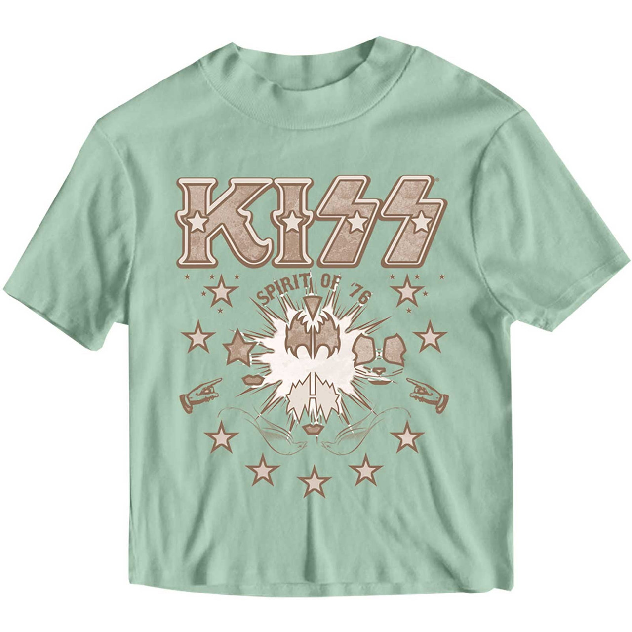 Kiss 'Spirit Of 76' (Green) Womens Cropped T-Shirt
