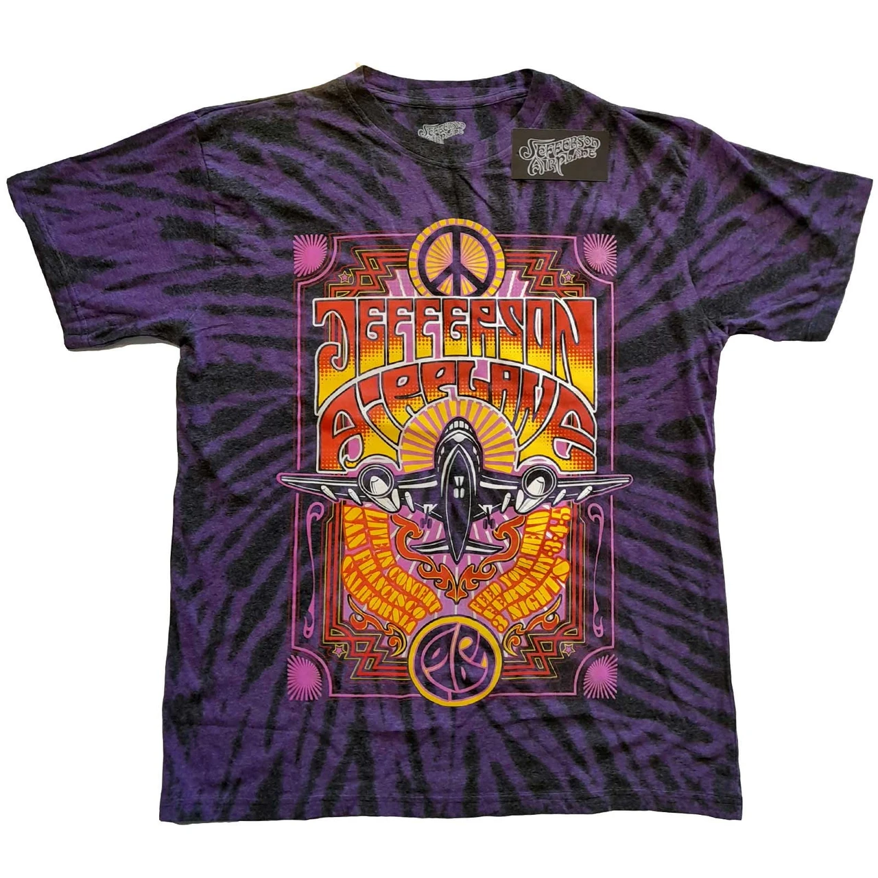 Jefferson Airplane 'Live In San Franciso, CA' (Dip-Dye) T-Shirt
