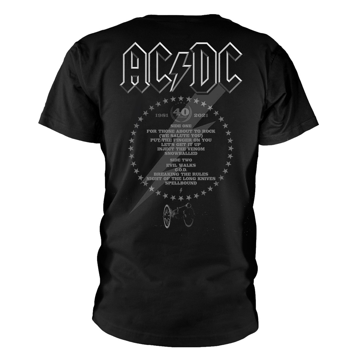 AC/DC 'FTATR 40th Monochrome' (Black) T-Shirt BACK
