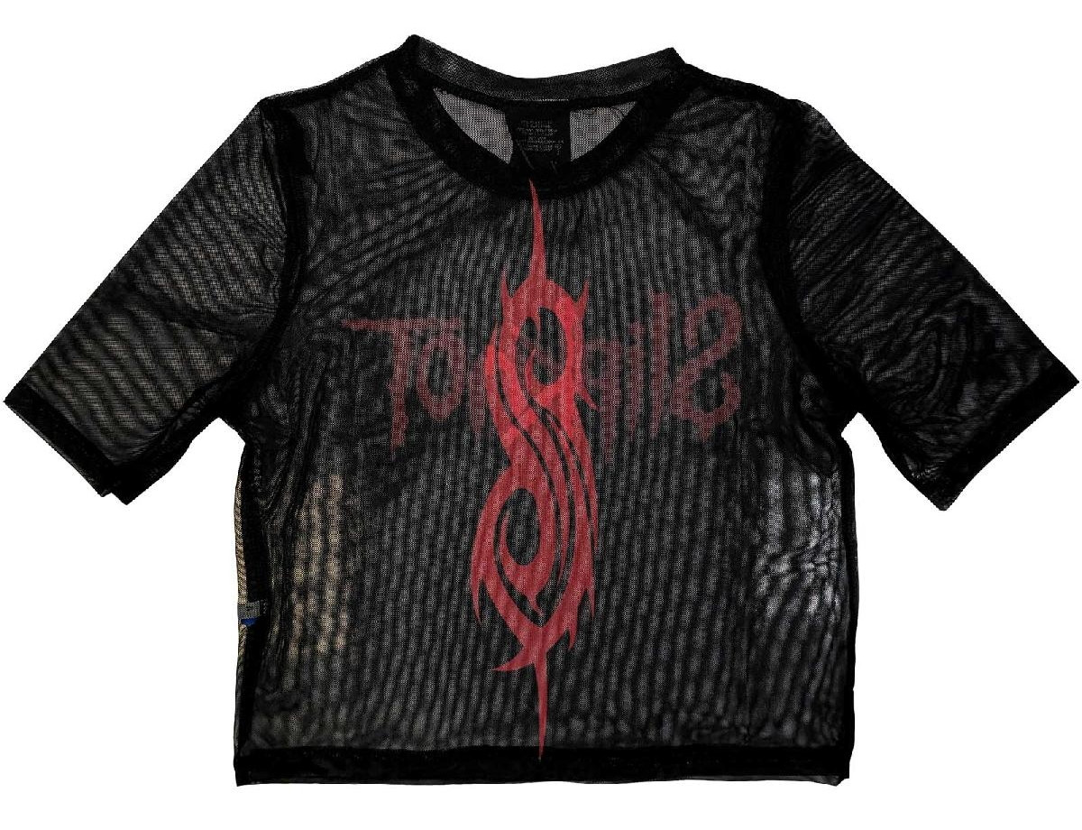 Slipknot 'Logo' (Black) Womens Mesh Crop Top
