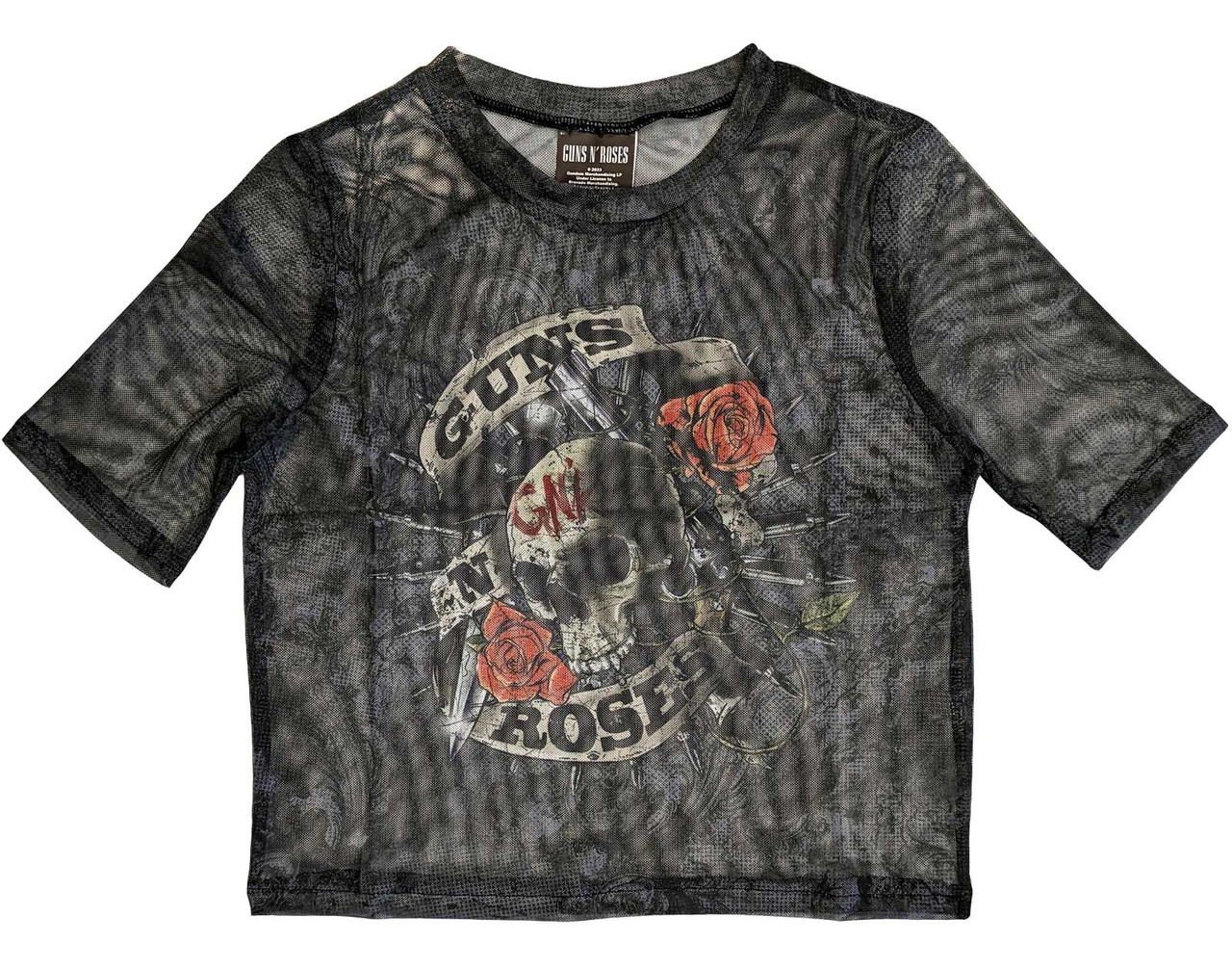 Guns N' Roses 'Firepower' (Black) Womens Mesh Crop Top