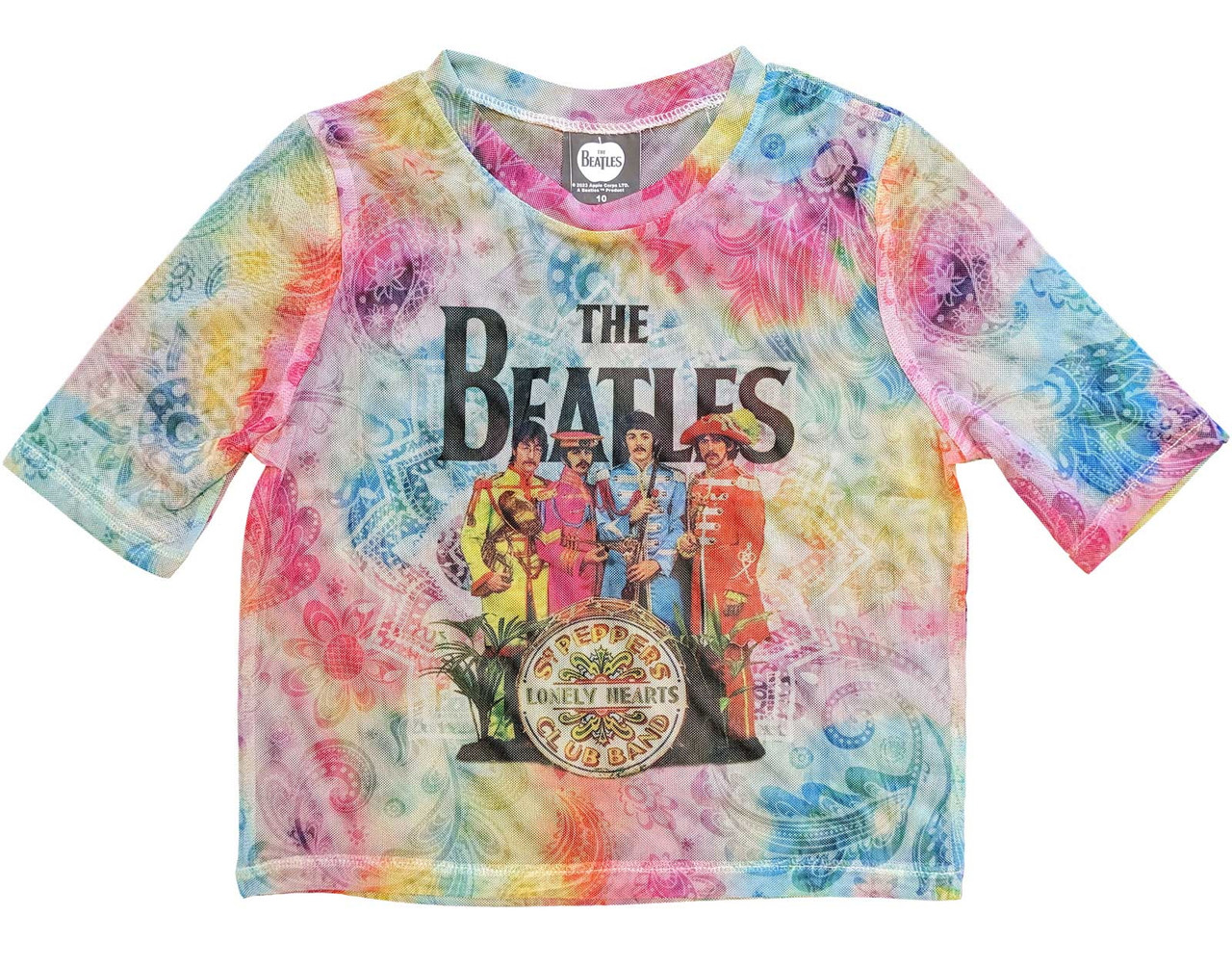 The Beatles 'Sgt Pepper' (Multicoloured) Womens Mesh Crop Top