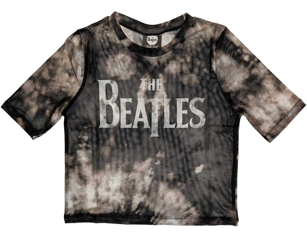 The Beatles 'Drop T Logo' (Multicoloured) Womens Mesh Crop Top