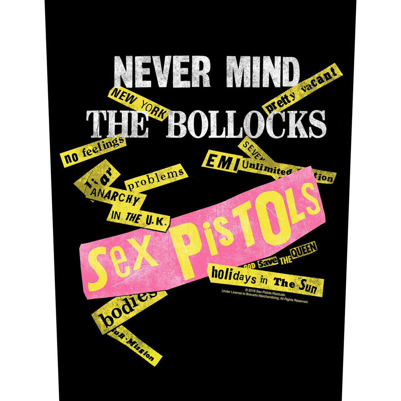 Sex Pistols 'Never Mind the Bollocks Album Tracks' Back Patch