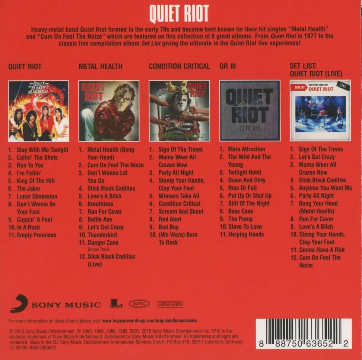 Quiet Riot 'Original Album Series' 5CD Set
