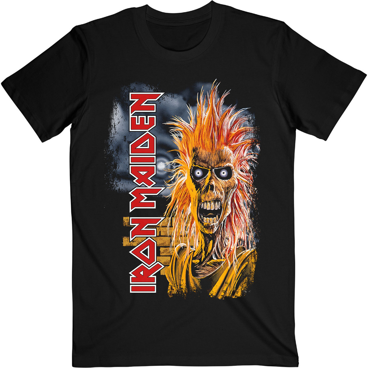 Iron Maiden 'First Album Tracklist V.3' (Black) T-Shirt Front